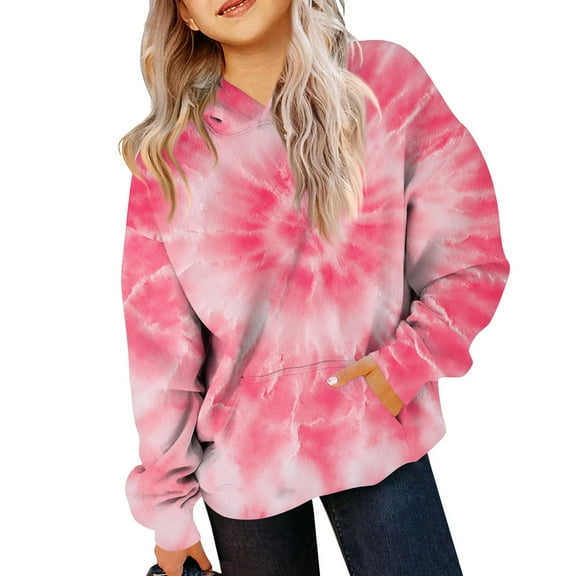 XADYUY Hoodies for Girls 7-8 Cute Trendy Hooded Sweatshirts for Teen Girls Oversized Long Sleeve Girls Pullover Sweatshirt Casual Fall Sweaters for Girls 10-12 with Pocket,11-12 Years Vermilion
