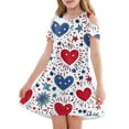 thumbnail image 1 of XADYUY Independence Day Dress for Girls Love Heart Firework Graphic 4th Of July Dresses Casual A-Line Short Sleeve TShirt Dress Cute Pleated Patriotic Skirt for Kids Girls,11-12 Years Red, 1 of 6