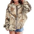 thumbnail image 1 of XADYUY Kids Camouflage Hoodie Girls Maple Leaf Graphic Long Sleeve Sweatshirts Oversized Pullover Tops Casual Cute Preppy Sweater with Pockets,Earthy Yellow 11-12 Years, 1 of 8