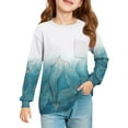 thumbnail image 1 of XADYUY Kids Long Sleeve Shirt Girls 7-8 Crewneck Winter Shirts for Girls Trendy Basic Top for Girls Trendy Floral Print Blouses for Girls with Pocket,11-12Years, 1 of 4