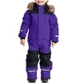 thumbnail image 1 of XADYUY Kids Snowsuits Girls One Piece Snowsuits for Boys Windproof Waterproof Jumpsuits Winter Warm Outdoor Outdoor Overalls Ski Suits,2-3Years,Purple, 1 of 6