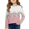 thumbnail image 1 of XADYUY Long Sleeve T Shirts for Girls 10-12 Crewneck Fall Tee for Girls Pleated Basic Girls Tops Loose Vintage Floral Print Girls Tunic Tops,7-8 Years, 1 of 5