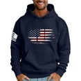 thumbnail image 1 of XADYUY Mens Hoodies Pullover American Flag Graphic Patriotic Sweatshirts Vintage Western Aztec Long Sleeve Pullover Top Essential Tactical Hooded Sweater with Pockets,Navy XL, 1 of 8