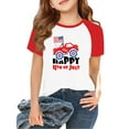 thumbnail image 1 of XADYUY Shirts for Girls Kids Raglan Sleeve Patriotic Tee Tops 4th Of July T Shirt Crew Neck American Flag Truck Graphic Tee Shirts Independent Day Tshirt 2-3 Years,Wine, 1 of 5