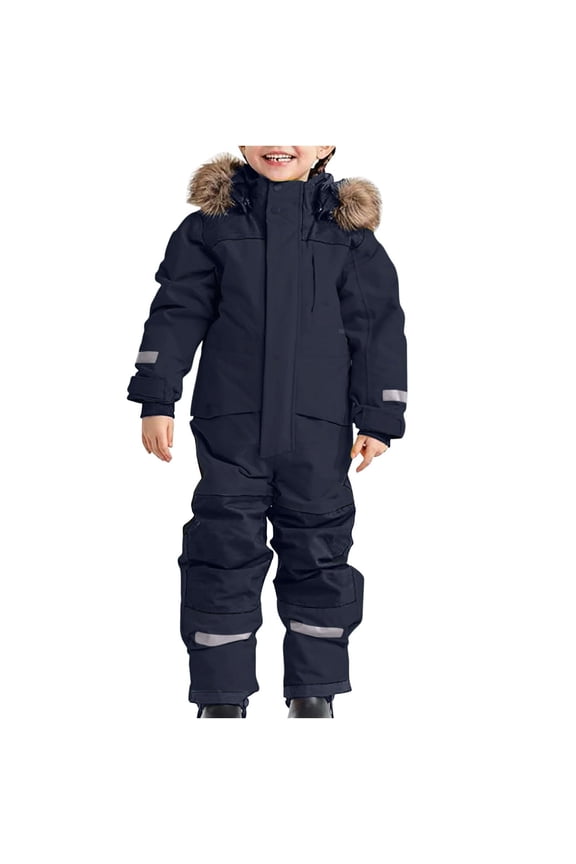 Snow Suit for Girls 10/12 One Piece Snowsuits for Boys Winter Warm Outdoor Jumpsuits Waterproof Windproof Ski Snowboard Bibs Overalls Ski Suits,12-13Years,Blue