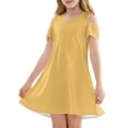 thumbnail image 1 of XADYUY Summer Dress for Girls 10-12 Casual A-Line Sleeveless Toddler Skater Solid Color Crew Neck Swing Twirl kids sundresses girls 4-16,Yellow 7-8 Years, 1 of 6