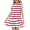thumbnail image 1 of XADYUY Summer Dress for Girls 10-12 Casual A-Line Sleeveless Toddler Skater Striped Twirl Crew Neck Swing kids sundresses girls 4-16,Light pink 11-12 Years, 1 of 6
