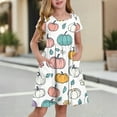 thumbnail image 1 of XADYUY Summer Dress for Girls Twirly A-Line Short Sleeve T-Shirt Dresses Pumpkin Basic Crew Neck Swing Sundresses with Pockets for 4-14t Kids,Multicolor 12-13 Years, 1 of 9