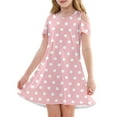 thumbnail image 1 of XADYUY Summer Dress for Girls Casual A-Line Sleeveless Toddler Skater Polka Dot Twirl Crew Neck Swing kids sundresses girls 4-16,Pink 11-12 Years, 1 of 6