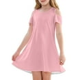 thumbnail image 1 of XADYUY Summer Dress for Girls Casual A-Line Sleeveless Toddler Skater Solid Color Basic Crew Neck Swing kids sundresses girls 4-16,Pink 9-10 Years, 1 of 6