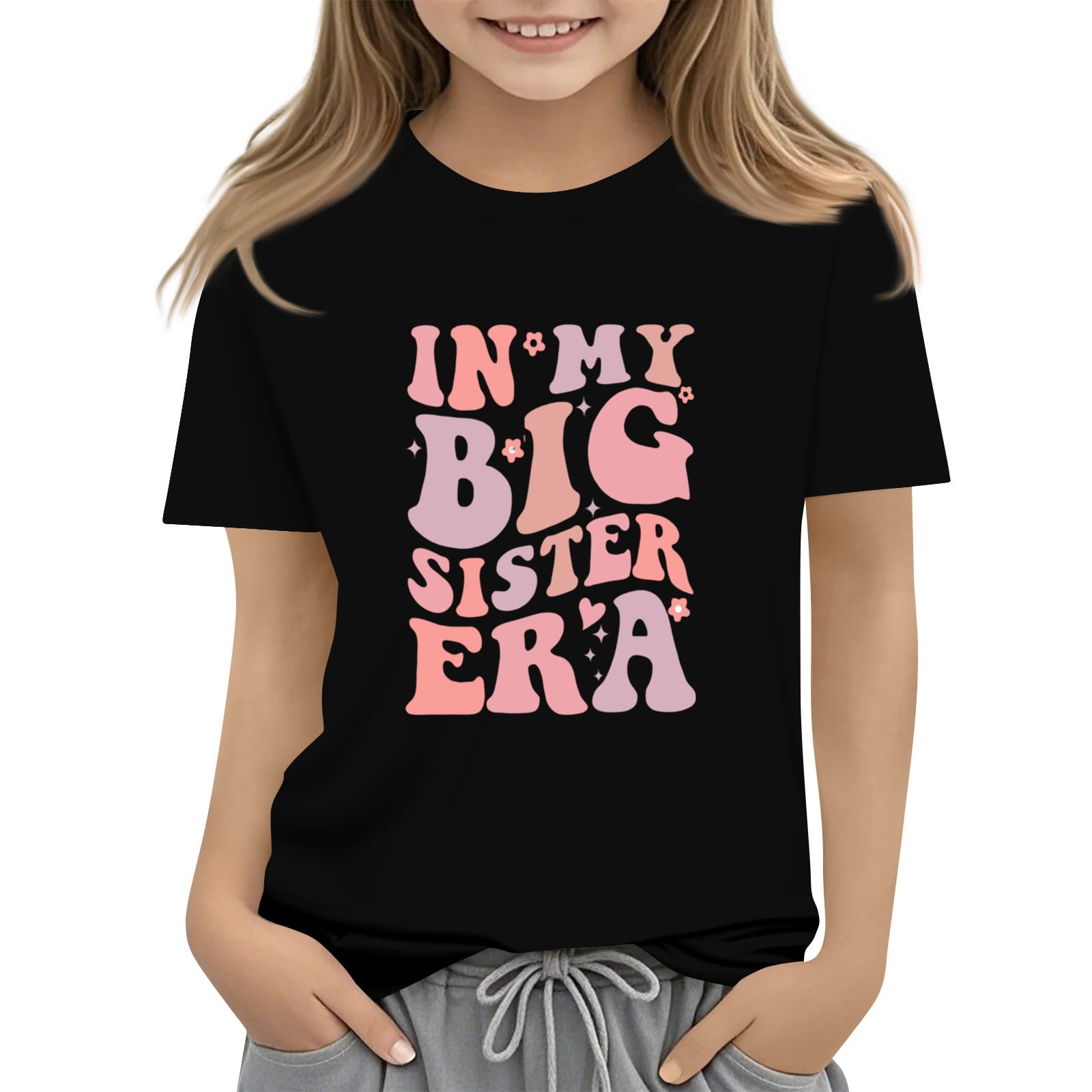 Toddler Big Sister Shirt - Cute Announcement Top For Girls, 95% Cotton, Sizes 3-10 - View #4