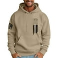 thumbnail image 1 of XADYUY USA Hoodie Men for Men American Flag Print Patriotic Sweatshirt Vintage Western Aztec Long Sleeve Pullover Top Fashion Tactical Hooded Sweaters with Pockets,Camel XL, 1 of 8