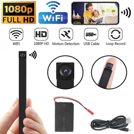 XAEIOW Built-in Hidden Camera with Battery with WiFi, 1080P HD, Motion Detection, USB, Loop Recording for Home, Apartment, Hotel, Hostel, Office Outdoor/Indoor
