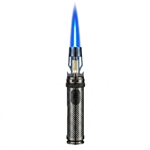 XAIRCLAD Carbon Fiber Torch Lighter, 2400°F Windproof Jet Flame, Adjustable, Refillable Butane for Cooking BBQ Camping