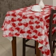 thumbnail image 1 of XAJAT 55‘‘x102'' Modern Pink Rectangle Tablecloth, Cotton Linen Table Covers with Love Heart Print, 1 of 4