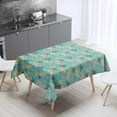 thumbnail image 1 of XAJAT 55‘‘x86'' Christmas Green Rectangle Tablecloth, Cotton Linen Table Covers with Gingerbread Man Pattern, 1 of 4