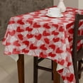 thumbnail image 1 of XAJAT 60‘‘x102'' Modern Pink Rectangle Tablecloth, Cotton Linen Table Covers with Love Heart Print, 1 of 4