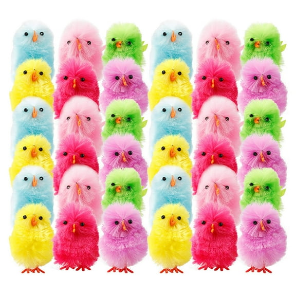 XANSHE Hot Sale Living Room Decor Desk Decor 36 Pieces Easter Furss Chicks Fluffy Chicks Soft Plush Toys Easter Chicks 1.5 Inches Kids Diy Easter Egg Bonnet Decorations Chick Plush Stuf Home Decor