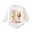 thumbnail image 1 of XAOFW Baby Bodysuit Boys Girls Long Sleeve O-Neck New Year Letter Prints Soft Cozy Casual Daily Wear Rompers, 1 of 6