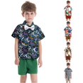 thumbnail image 1 of XAOFW Back To School Outfits For Boys Short Sleeve Floral Print Bowtie Shirt Shorts Baby Toddler Summer Gentleman Sets 6-12 Months, 1 of 5