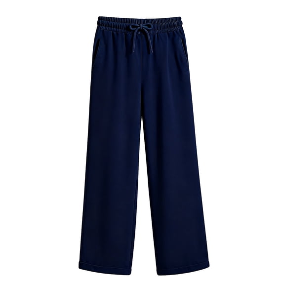 XAOFW Boy's Pants Solid Color Elastic Waist Sweatpants Everyday Wear Wide Leg trousers With Pockets And Drawstring Club Party Comfortable Stylish Slacks