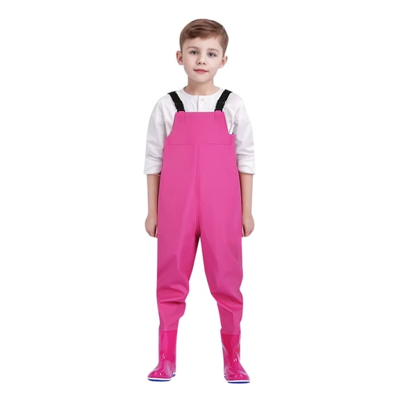XAOFW Boy's Rompers Sleeveless Square Collar Solid Color Water Proof Wader Strap Jumpsuit Outdoor Activities Breathable Soft Children Onesie