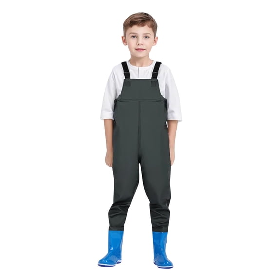 XAOFW Boy's Rompers Sleeveless Square Collar Solid Color Water Proof Wader Strap Jumpsuit Outdoor Activities Versatile Stylish Children Romper