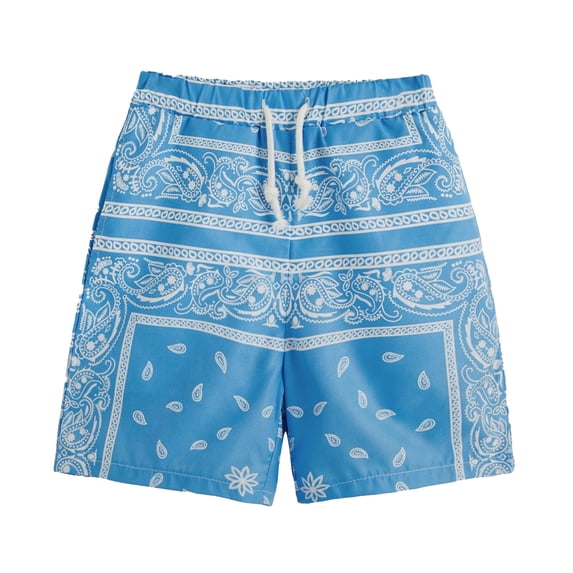 XAOFW Boy's Shorts Elastic Waist Kids Graphic Printed Playwear Fashionable Casual Shorts Beach Sports Soft Breathable Bottom