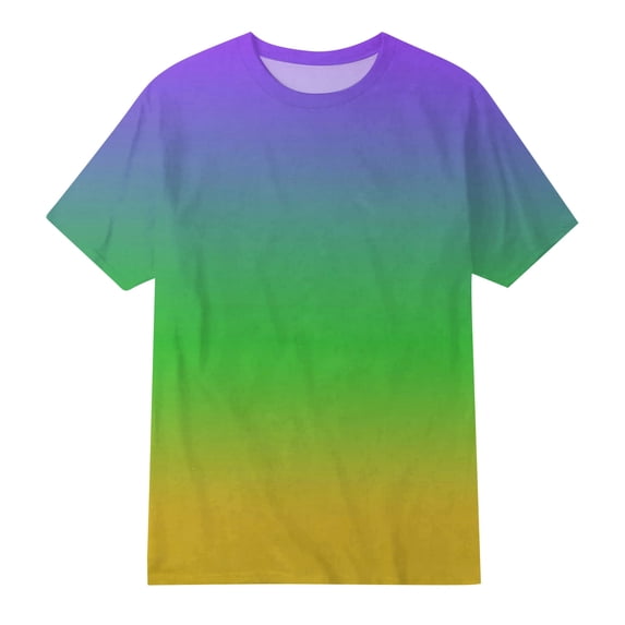 XAOFW Boy's T-Shirts Carnival Gradient Color Short Sleeve Crewneck Kids Fashion T Shirt Leisure Wear Relaxed Fit Toddler Tee Shirt Party Night Versatile Cozy Tops