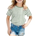 thumbnail image 1 of XAOFW Boy's T-Shirts Carnival Short Sleeve Crewneck Striped T Shirt Everyday Wear Comfort Fit Tee Shirt Outdoor Activities Stylish Comfortable Top, 1 of 4