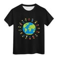 thumbnail image 1 of XAOFW Boy's T-Shirts Short Sleeve Crewneck Kids Earth Cartoon Printed Children's Day T Shirts Everyday Wear Comfort Fit Tee Shirts Holiday Vacation Cozy Breathable Children Top, 1 of 4