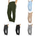 thumbnail image 1 of XAOFW Boys Girls Back To School Pants Drawstring Elastic Waist Loose Fit Casual Jogger Trousers With Side Bar Kids Pants Comfortable Bottoms 5-6 Years, 1 of 5