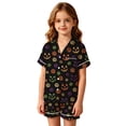 thumbnail image 1 of XAOFW Boys Girls Halloween Pajamas Pumpkin Printed Short Sleeve Button Down Tops Shorts Toddler Kids Fall Winter Soft Sleepwear 2-3 Years, 1 of 4