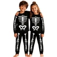 thumbnail image 1 of XAOFW Boys Girls Halloween Pajamas Skeleton Print Long Sleeve Tops Pants Toddler Kids Autumn Winter Soft Cozy Sleepwear 2-3 Years, 1 of 7