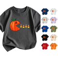 thumbnail image 1 of XAOFW Boys Girls Halloween Shirt Short Sleeve Crewneck Pumpkin Graphic Tees Toddler Kids Autumn Loose Fit T Shirts 2-3 Years, 1 of 3