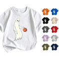 thumbnail image 1 of XAOFW Boys Girls Halloween Shirt Short Sleeve Round Neck Ghost Graphic Tees Toddler Kids Autumn Relaxed Fit T Shirts 6-7 Years, 1 of 3