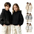 thumbnail image 1 of XAOFW Boys Girls Hoodies Solid Color Casual Pocket Long Sleeve Hoodie Sweatshirt Soft Cozy Pullover Hoodies For Everyday Wear Stylish Top 6-7 Years, 1 of 5