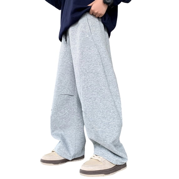 XAOFW Boys Girls Solid Color Pants Drawstring Elastic Waist With Side Pockets Stretch Knit Sweatpants Kids Back To School Athletic Pants Soft Bottom 4-5 Years