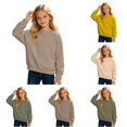 thumbnail image 1 of XAOFW Boys Girls Sweatshirts Solid Color Long Sleeve Crew Neck Pullover Casual Sweatshirt For Kids Autumn Everyday Wear Breathable Top 4-5 Years, 1 of 4