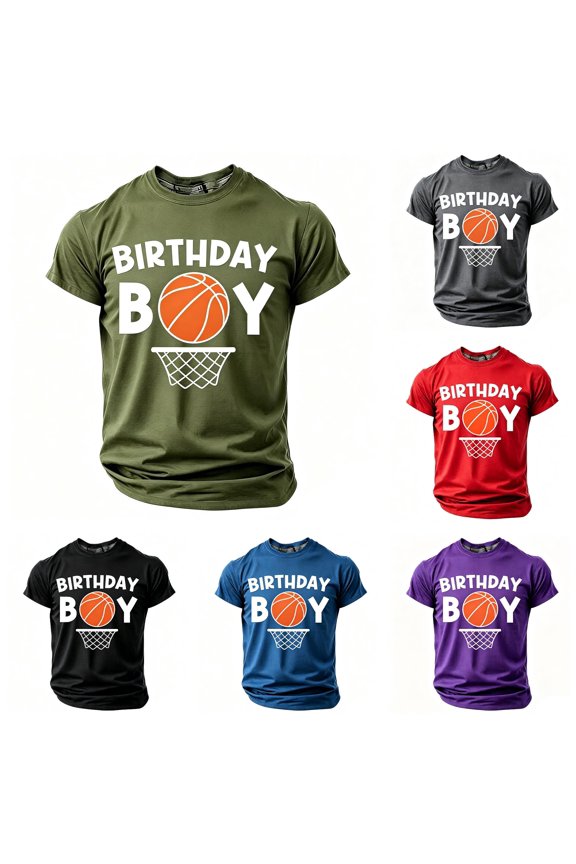 Boys Graphic Tees With Letter Prints Short Sleeve Crewneck Casual T-Shirts For Children Youth Athletic Tee Soft Tops 6-7 Years