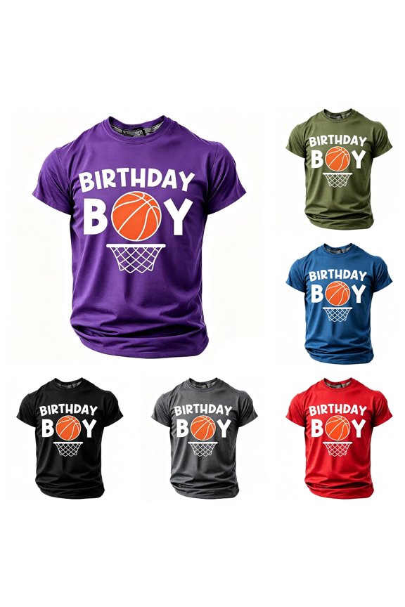 Boys Graphic Tees With Letter Prints Short Sleeve Crewneck Casual T-Shirts For Children Youth Athletic Tee Trendy Tops 6-7 Years
