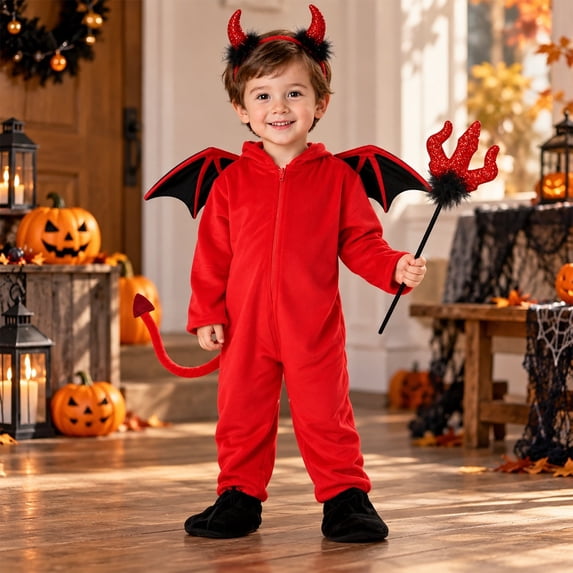 XAOFW Boys Halloween Costume Toddler Kids Zipper Hooded Cosplay