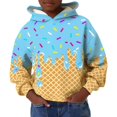 thumbnail image 1 of XAOFW Boys' Hoodies Sweatshirts Ice Cream Print Casual Pullover Playwear Everyday Loose Fit Hoodie Long Sleeve Hooded Sweatshirt Soft Breathable Holiday Vacation Tops, 1 of 4