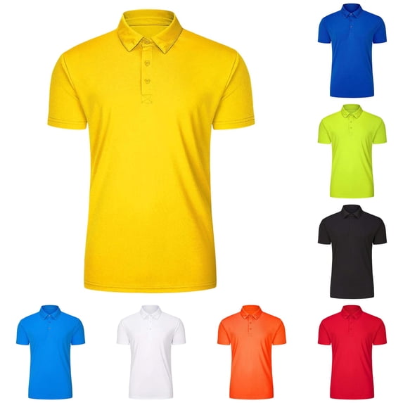XAOFW Boys Lightweight Polo Shirts For Kids Wicking Short Sleeve Lapel Collar Button Sports Shirts For Back To School Versatile Tops 7-8 Years