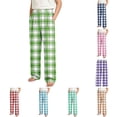 thumbnail image 1 of XAOFW Boys Plaid Pajama Pants Elastic Waist Sleepwear Trousers With Pockets Kids Fall Winter Casual Comfortable Bottoms, 1 of 7