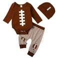 thumbnail image 1 of XAOFW Boys Set Baby Boy Football Long Sleeve Bodysuit Pants Three Piece Jumpsuit Romper Toddler Sport Theme Photoshoot Play O-Neck Trendy Breathable Home Party Outfits, 1 of 9
