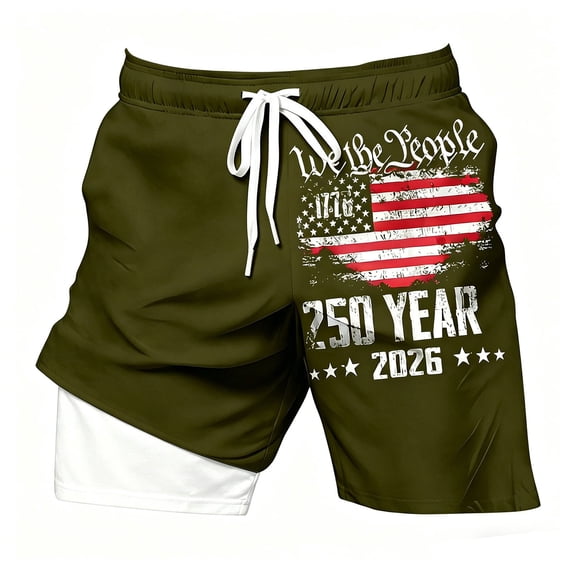 XAOFW Boys Swim Trunks With Compression Liner Patriotic Print Swimming Shorts For Kids Youth Swimming Shorts Swimming Training Comfortable Swimwear Bottoms
