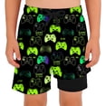 thumbnail image 1 of XAOFW Boys Swim Trunks With Compression Liner Cartoon Print Beach Shorts Relaxed Fit Swimming Shorts For Kids Swimming Training Stylish Bottoms, 1 of 4