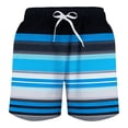 thumbnail image 1 of XAOFW Boys Swim Trunks With Compression Liner Drawstring Waist Beach Shorts Summer Striped Swimming Shorts Water Sports Stylish Bottoms, 1 of 2