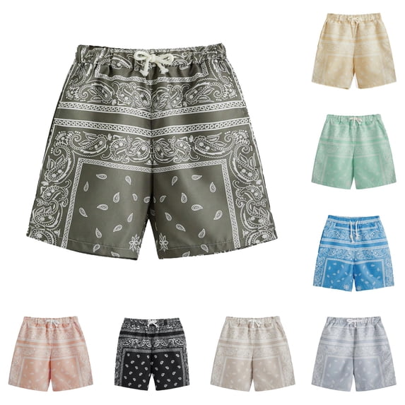 XAOFW Cashew Print Boys Casual Shorts Elastic Waist Breathable Kids Summer Play Shorts For Toddlers And Children Versatile Bottom 3-4 Years